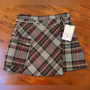 Zara girls tartan plaid skirt 13-14